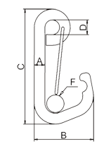 平頭簡(jiǎn)易彈簧鉤標(biāo)注